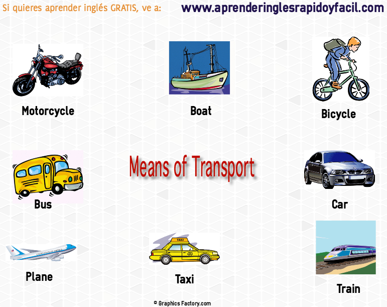 Medios de transporte en inglés - Means of transport
