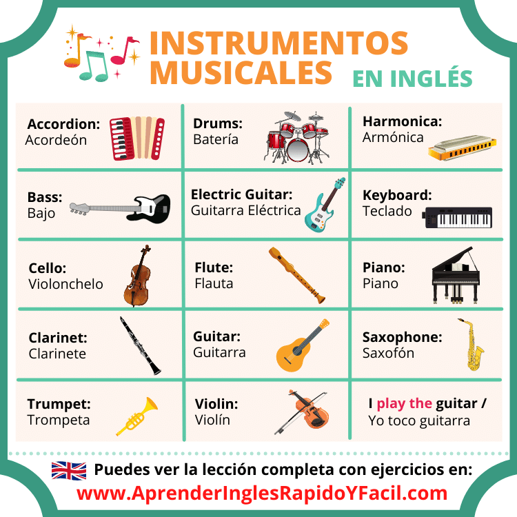 Instrumentos musicales en inglés - Musical instruments