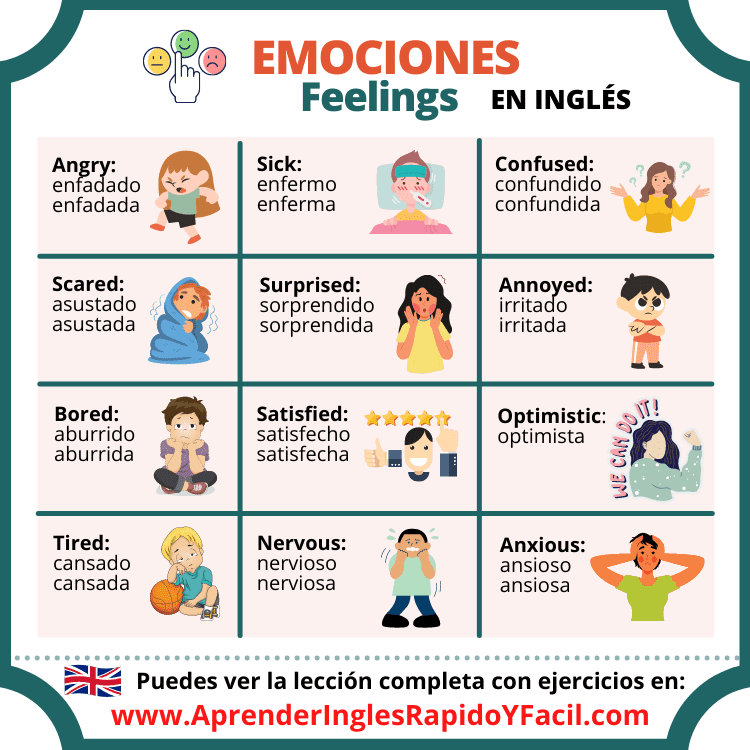 emociones y sentimientos en inglés