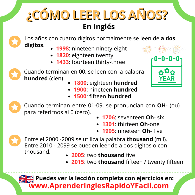 años en inglés